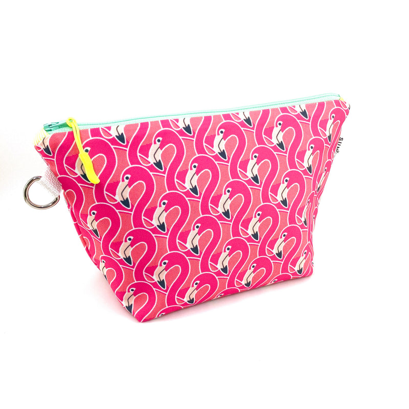 Flamingo Fun in Pink Coral, Water-Resistant Makeup Bag