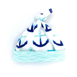 navy blue anchors organic cotton baby boy hat