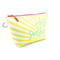 hello sunshine recycled canvas makeup pouch
