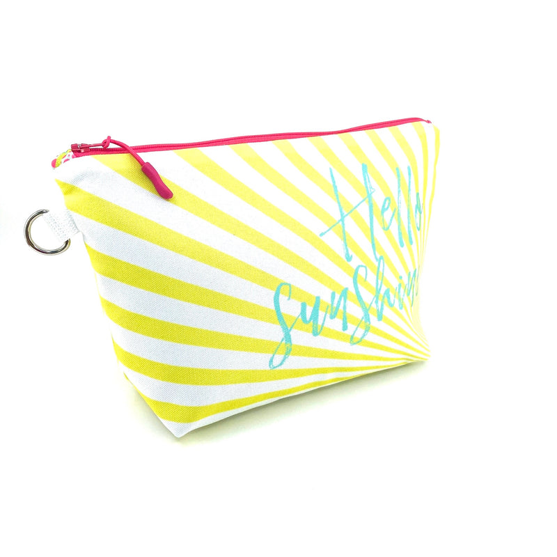 hello sunshine recycled canvas makeup pouch