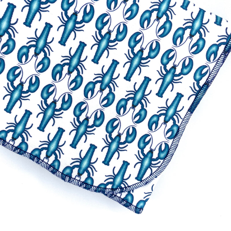 Blue Lobsters Organic Cotton Knit Swaddle Blanket & Hat Set