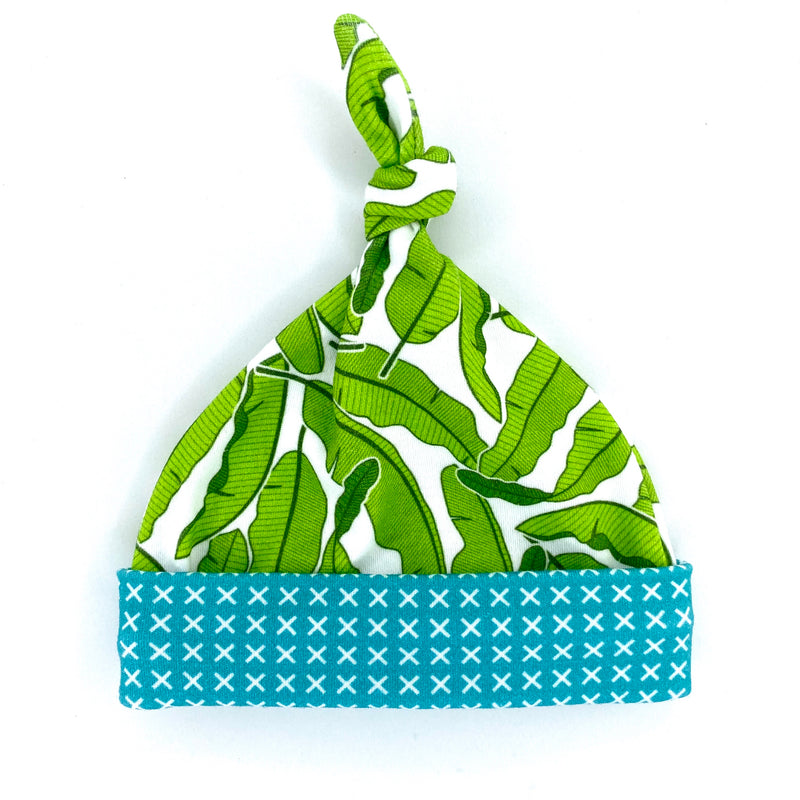 Banana Leaves Organic Cotton Knit Swaddle Blanket & Hat Set