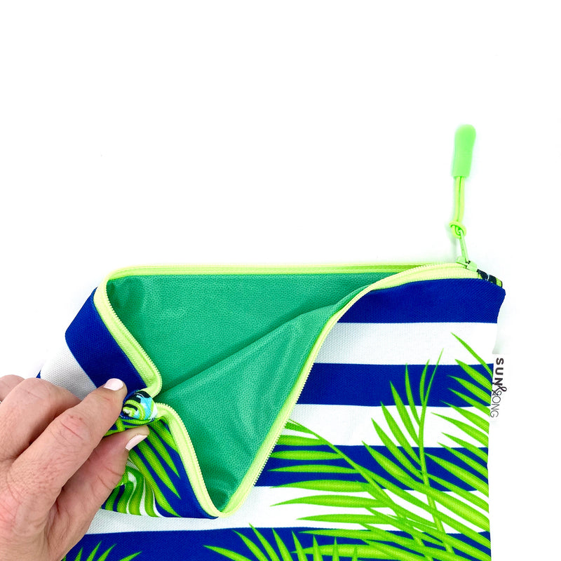 Palm Fronds & Stripes Wet Bag