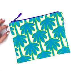 turquoise palm trees waterproof wet bikini bag