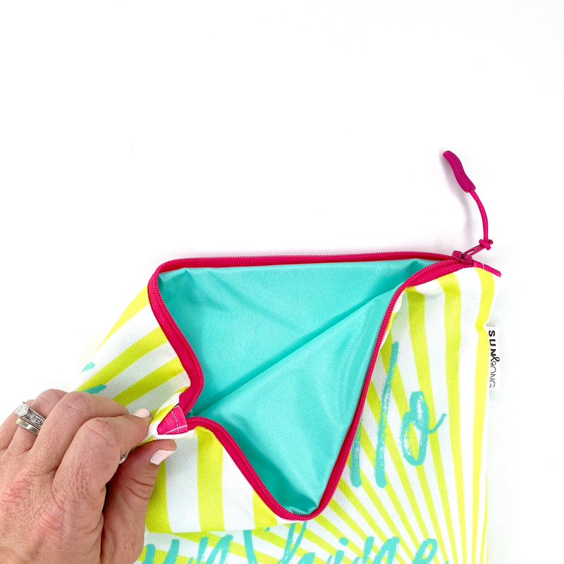Knitting Factory Wet Bikini Bag Sailboat Beach Waterproof Swimsuit Bag-Dark  Pink