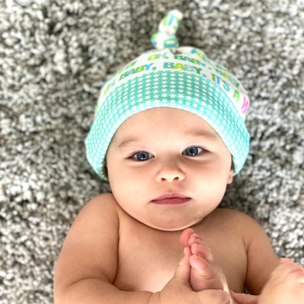 Colorful Wild World Organic Cotton Knit Baby Hat